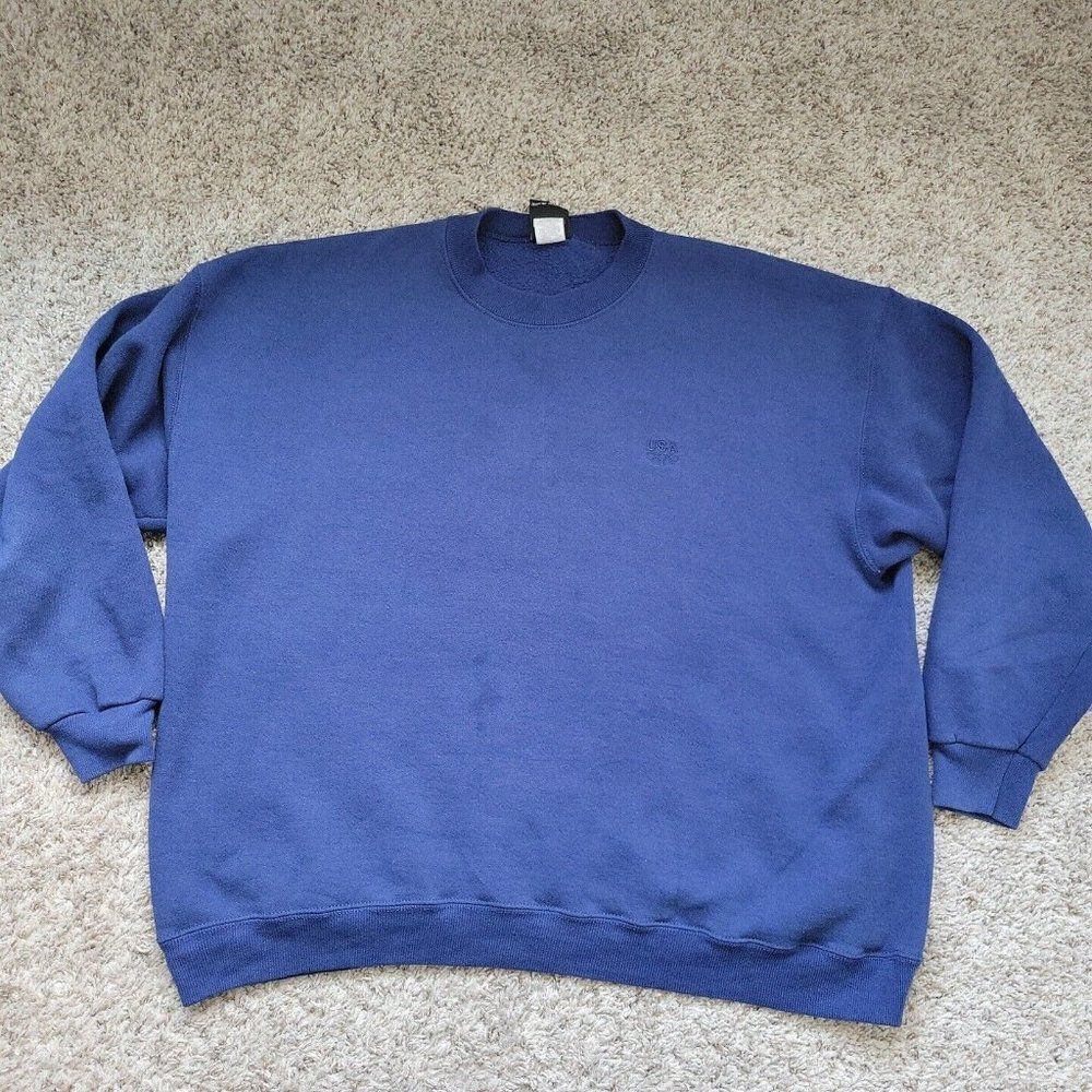 Vintage USA Olympic Sweatshirt Mens 2XL Blue J C Penny Made in USA Pullo…